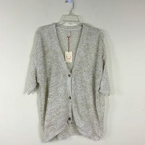 NWT Raga Metallic  Button Down Cardigan.